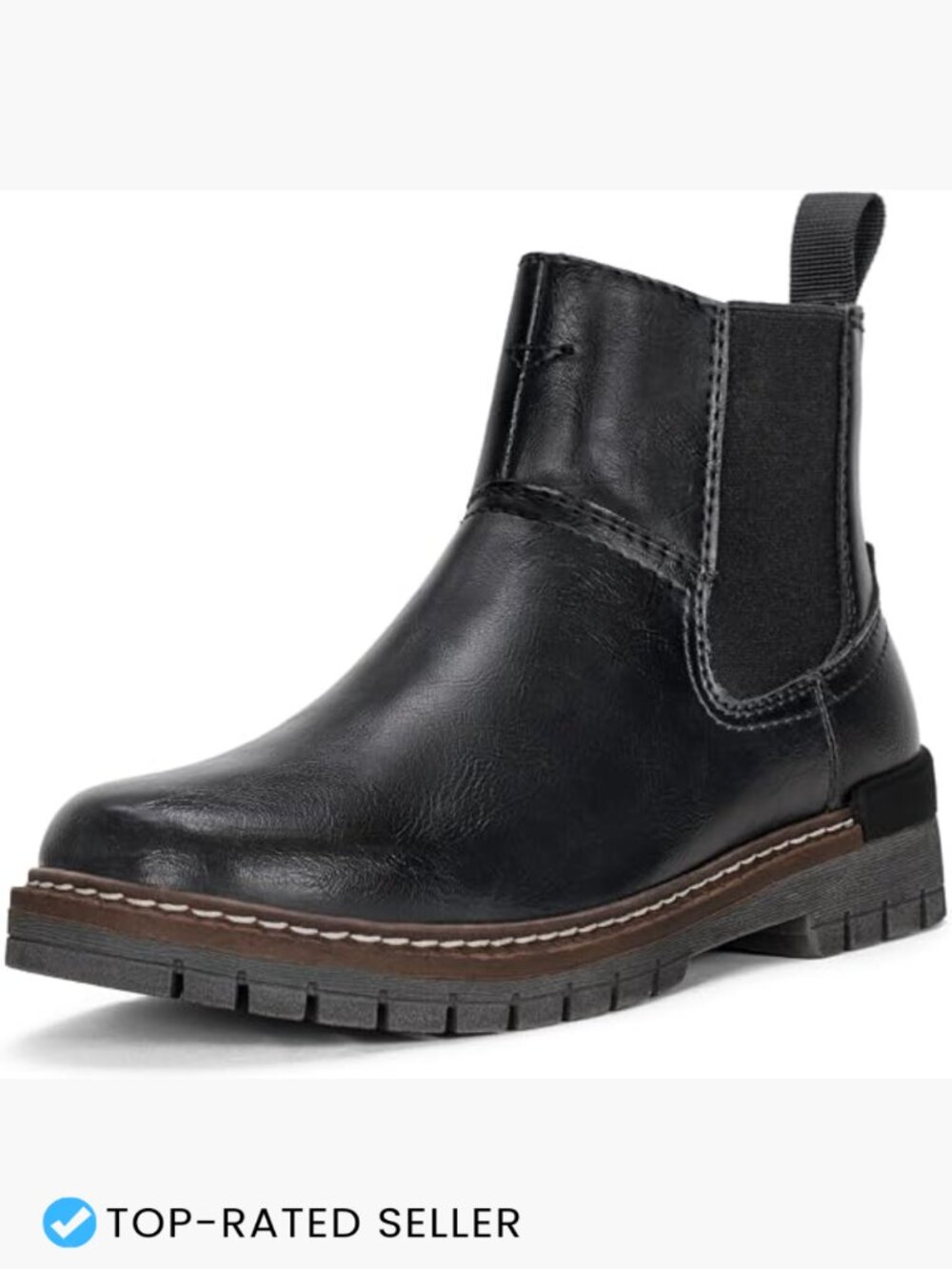 Chunky Chelsea Boots Slip On Platform Ankle Boots Elastic Band Round Toe